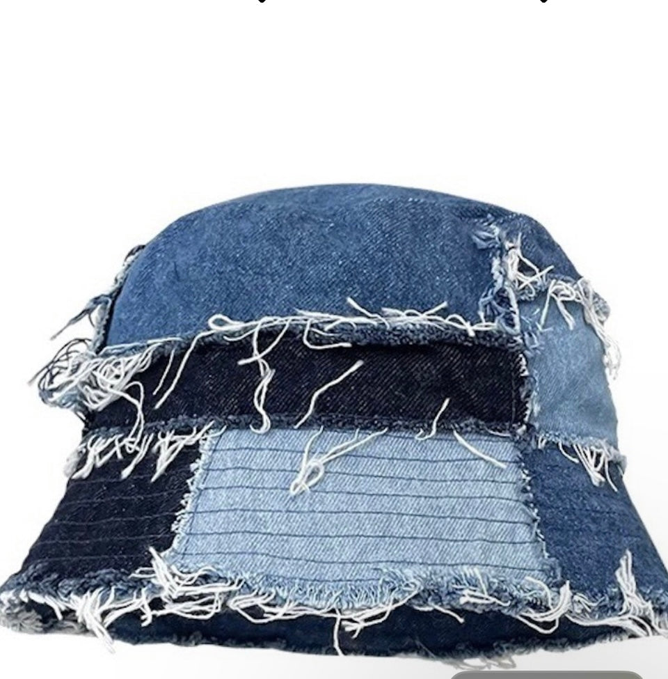 Denim Distressed bucket hat